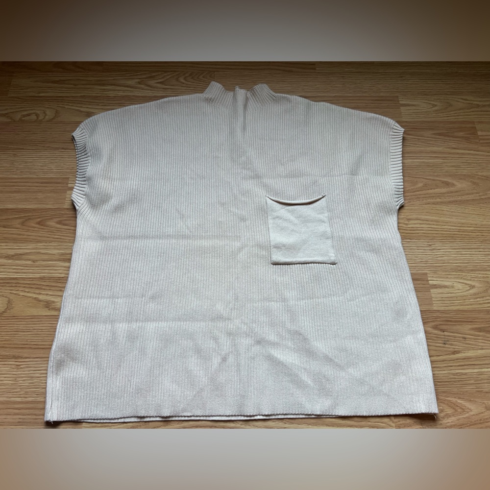 Chic Cream Turtleneck Cowl Neck Sweater